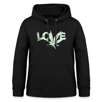 Love cannabis feuille de cannabis - Sweat à capuche Femme - noir - Devant - AI Model Female 172 light (172cm)