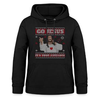 Go Jesus It's Your Birthday - Frauen Hoodie - Schwarz - Vorne - AI Model Female 172 light (172cm)