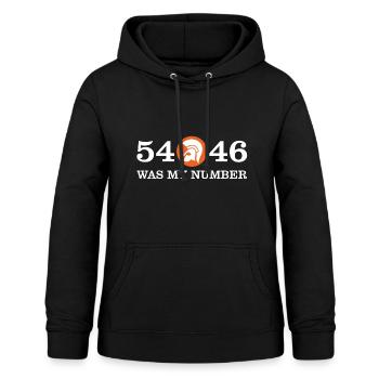 54 46 WAR MEINE NUMMER - Frauen Hoodie - Schwarz - Vorne - AI Model Female 172 light (172cm)