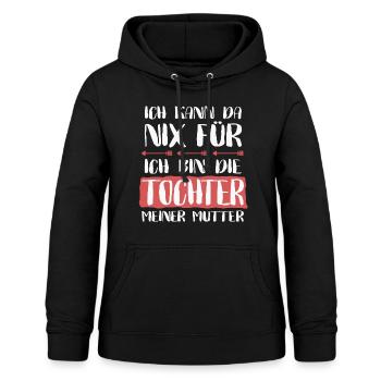 Ich kann da nix fuer Tochter Mutter Gene shirt - Frauen Hoodie - Schwarz - Vorne - AI Model Female 172 light (172cm)