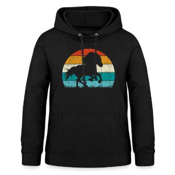 Islandpferd Tölt Retro Vintage - Frauen Hoodie - Schwarz - Vorne - AI Model Female 172 light (172cm)