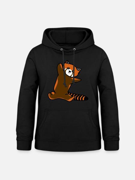 Roter panda - Frauen Hoodie - Schwarz