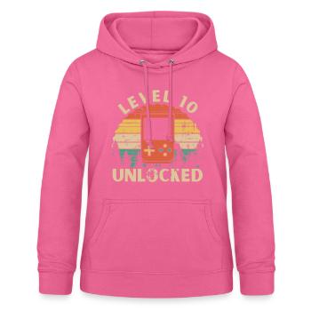 Level 10 freigeschaltet - Frauen Hoodie - Pink - Vorne - AI Model Female 172 light (172cm)