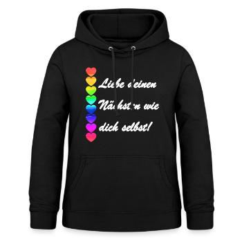 Charity 3 - Women's Hoodie - black - Front - AI Model Female 172 light (172cm)