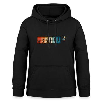 Evolution Handball Vintage Retro Design - Frauen Hoodie - Schwarz - Vorne - AI Model Female 172 light (172cm)