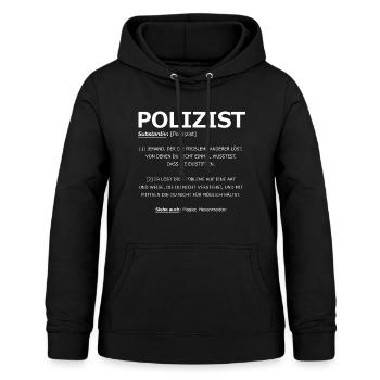 Polizist Definition - Frauen Hoodie - Schwarz - Vorne - AI Model Female 172 light (172cm)