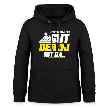 Der Dj ist da - Frauen Hoodie - Schwarz - Vorne - AI Model Female 172 light (172cm)