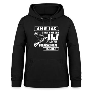 Gott Dj - Frauen Hoodie - Schwarz - Vorne - AI Model Female 172 light (172cm)