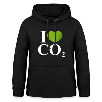 I love co2.PNG - Frauen Hoodie - Schwarz - Vorne - AI Model Female 172 light (172cm)
