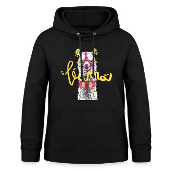 lama - Women's Hoodie - black - Front - AI Model Female 172 light (172cm)