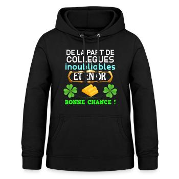 Collègue Départ Humour - Sweat à capuche Femme - noir - Devant - AI Model Female 172 light (172cm)