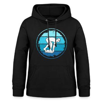 Swimming Swimmer Boys Men Swimming - Women's Hoodie - black - Front - AI Model Female 172 light (172cm)