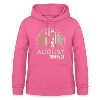Incomparable depuis août 1953, 71e Anniversaire - Sweat à capuche Femme - rose - Devant - AI Model Female 172 light (172cm)