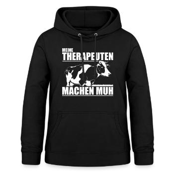 Landwirt Bauer Kuh Therapie - Frauen Hoodie - Schwarz - Vorne - AI Model Female 172 light (172cm)