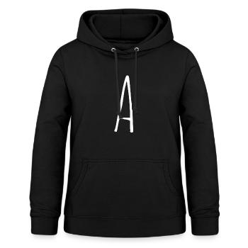 A - Sweat à capuche Femme - noir - Devant - AI Model Female 172 light (172cm)