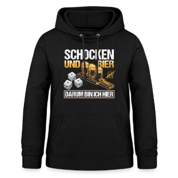Schocken Und Bier Trinkspiel Würfelspiel Knobeln - Frauen Hoodie - Schwarz - Vorne - AI Model Female 172 light (172cm)
