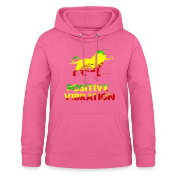 Lion Positive vibration Rasta raggae - Sweat à capuche Femme - rose - Devant - AI Model Female 172 light (172cm)