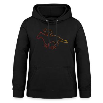 Reiter Equestrian Springreiten Herren - Frauen Hoodie - Schwarz - Vorne - AI Model Female 172 light (172cm)