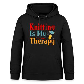 Lustiges Stricken - Frauen Hoodie - Schwarz - Vorne - AI Model Female 172 light (172cm)