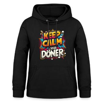Döner Kebab Spruch - Frauen Hoodie - Schwarz - Vorne - AI Model Female 172 light (172cm)