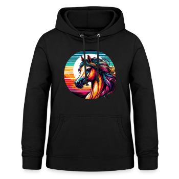 Arabische Pferdekunst - Frauen Hoodie - Schwarz - Vorne - AI Model Female 172 light (172cm)