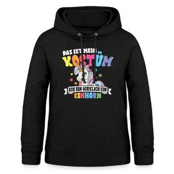 Einhorn Kostüm - Frauen Hoodie - Schwarz - Vorne - AI Model Female 172 light (172cm)