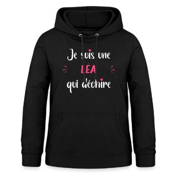 léa - Sweat à capuche Femme - noir - Devant - AI Model Female 172 light (172cm)