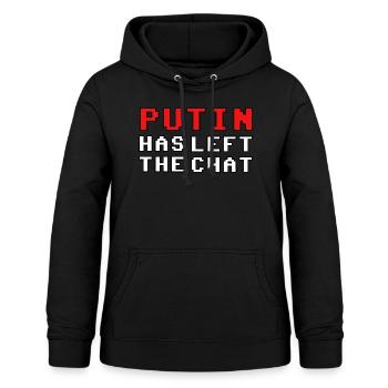 Putin has left the chat - Frauen Hoodie - Schwarz - Vorne - AI Model Female 172 light (172cm)