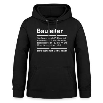 Bauleiter - Frauen Hoodie - Schwarz - Vorne - AI Model Female 172 light (172cm)