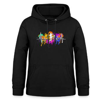 Fußballerin Fußball Herzschlag - Frauen Hoodie - Schwarz - Vorne - AI Model Female 172 light (172cm)