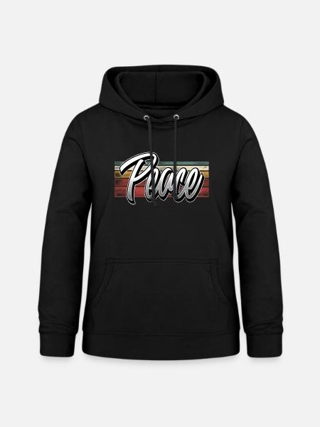 Peace - Frauen Hoodie - Schwarz