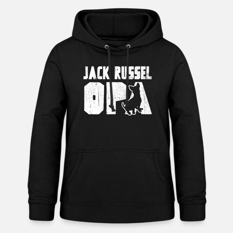 Jack Russel Dziadek - Bluza damska z kapturem - czarny