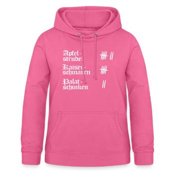 bayern apfelstrudel hüttengaudi - Frauen Hoodie - Pink - Vorne - AI Model Female 172 light (172cm)