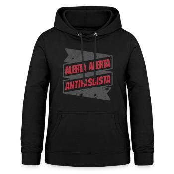 alerta alerta antifascista - Frauen Hoodie - Schwarz - Vorne - AI Model Female 172 light (172cm)