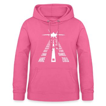 Flying F-22 Raptor Pilot Alphabet Phonétique La - Sweat à capuche Femme - rose - Devant - AI Model Female 172 light (172cm)