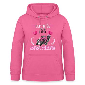 Motarde femme moto - Sweat à capuche Femme - rose - Devant - AI Model Female 172 light (172cm)