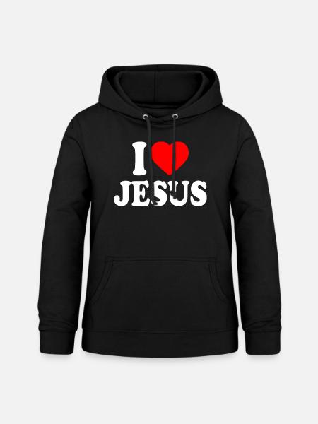 I love jesus - Frauen Hoodie - Schwarz