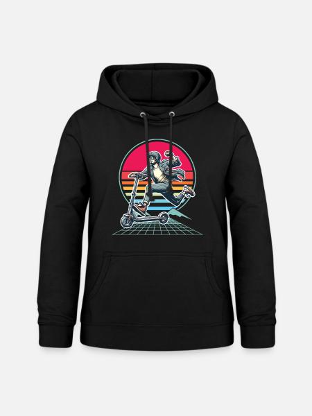 E-Scooter E-Roller Scooter - Frauen Hoodie - Schwarz
