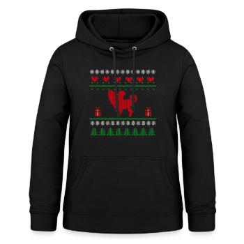 Ugly Christmas Papillion Miniature Christmas - Dame hoodie - sort - Foran - AI Model Female 172 light (172cm)
