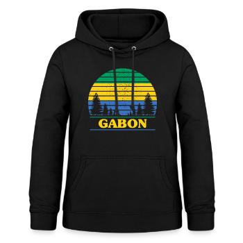 Gabon - Women's Hoodie - black - Front - AI Model Female 172 light (172cm)