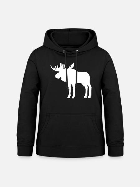 Elch Silhouette - Frauen Hoodie - Schwarz