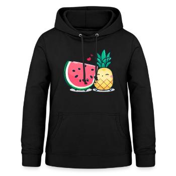Wassermelone und Ananas beste Freunde - Frauen Hoodie - Schwarz - Vorne - AI Model Female 172 light (172cm)