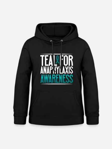 Türkis für Aufklärung - Anaphylaxie - Frauen Hoodie - Schwarz