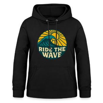 Ride The Wave Surf Sonnen Design - Frauen Hoodie - Schwarz - Vorne - AI Model Female 172 light (172cm)