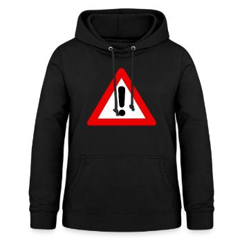 warning sign - Women's Hoodie - black - Front - AI Model Female 172 light (172cm)