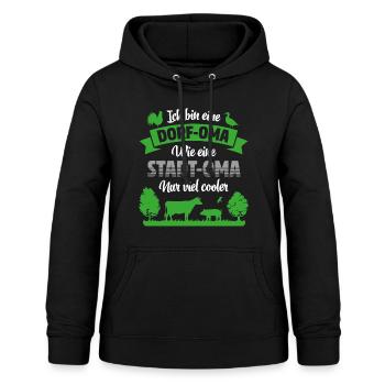 VILLAGE-OMA | LIKE CITY-GRANDMA ONLY A LOT OF COOLER - Women's Hoodie - black - Front - AI Model Female 172 light (172cm)