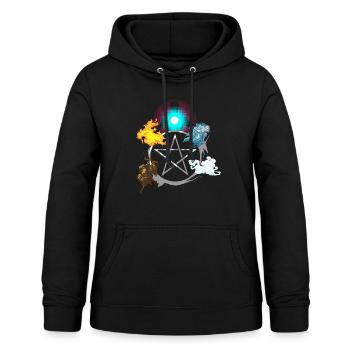Alchemie Elemente Feuer Luft Wasser Erde Seele - Frauen Hoodie - Schwarz - Vorne - AI Model Female 172 light (172cm)