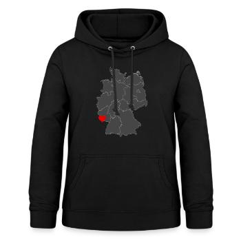 Coeur de la Sarre - J'aime la Sarre - Sweat à capuche Femme - noir - Devant - AI Model Female 172 light (172cm)