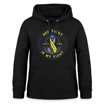 Son combat est ma lutte contre la sensibilisation au cancer de la vessie - Sweat à capuche Femme - noir - Devant - AI Model Female 172 light (172cm)