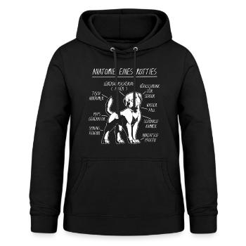 Anatomie eines Rottweiler Rottie - Frauen Hoodie - Schwarz - Vorne - AI Model Female 172 light (172cm)